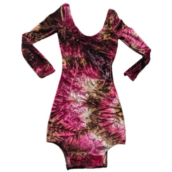 Rare Michelle Uberreste Crushed Velvet / Velour Long Sleeve Dress - Picture 1 of 9